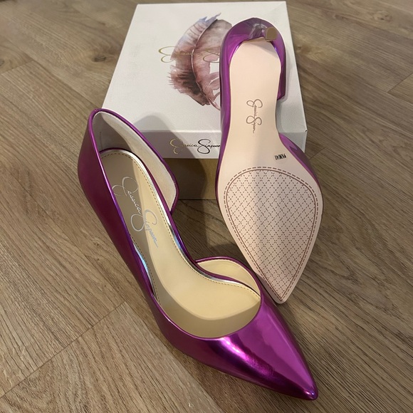 Jessica Simpson Metallic Purple Heels - Picture 2 of 7